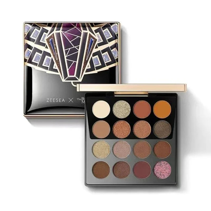 ZEESEA Eyeshadow Palette Cute 16 shades Anderson Cat Eye Shadow Glitter Matte Waterproof Cleopatra Professional Makeup