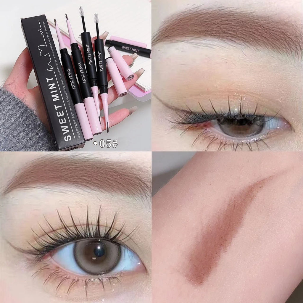 Transparent Shaping Eyebrow Gel Brush Double-head Blade Eyebrow Pencil Tattoo Waterproof Art Tint Eyebrow Enhancers Cosmetics
