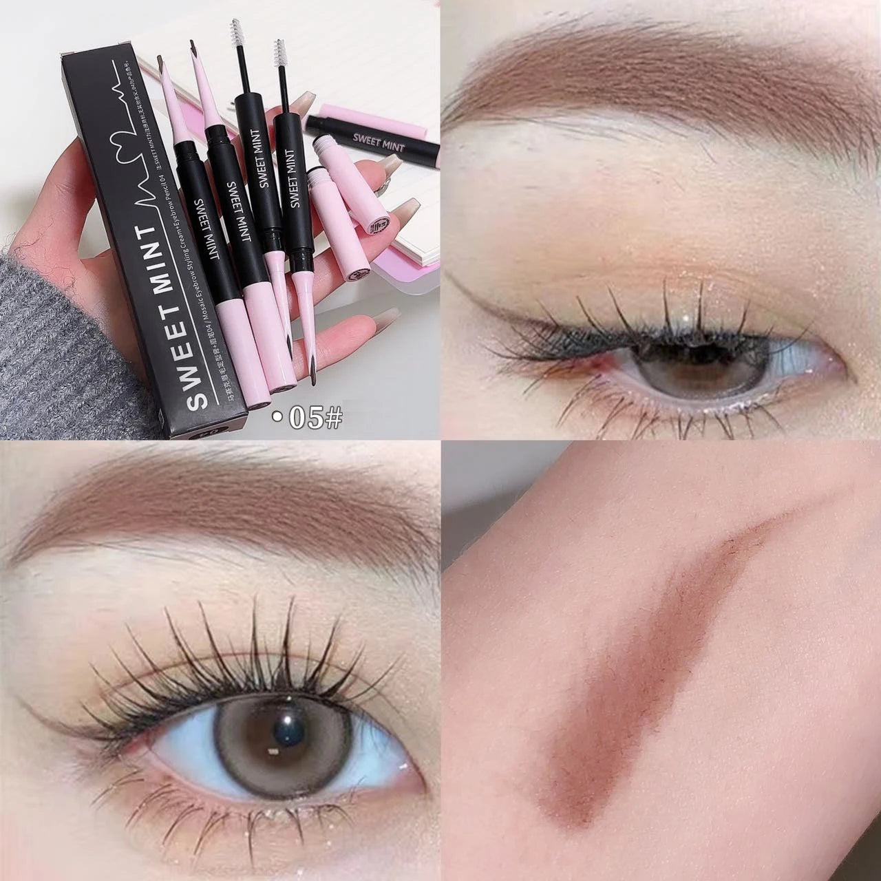 Transparent Shaping Eyebrow Gel Brush Double-head Blade Eyebrow Pencil Tattoo Waterproof Art Tint Eyebrow Enhancers Cosmetics