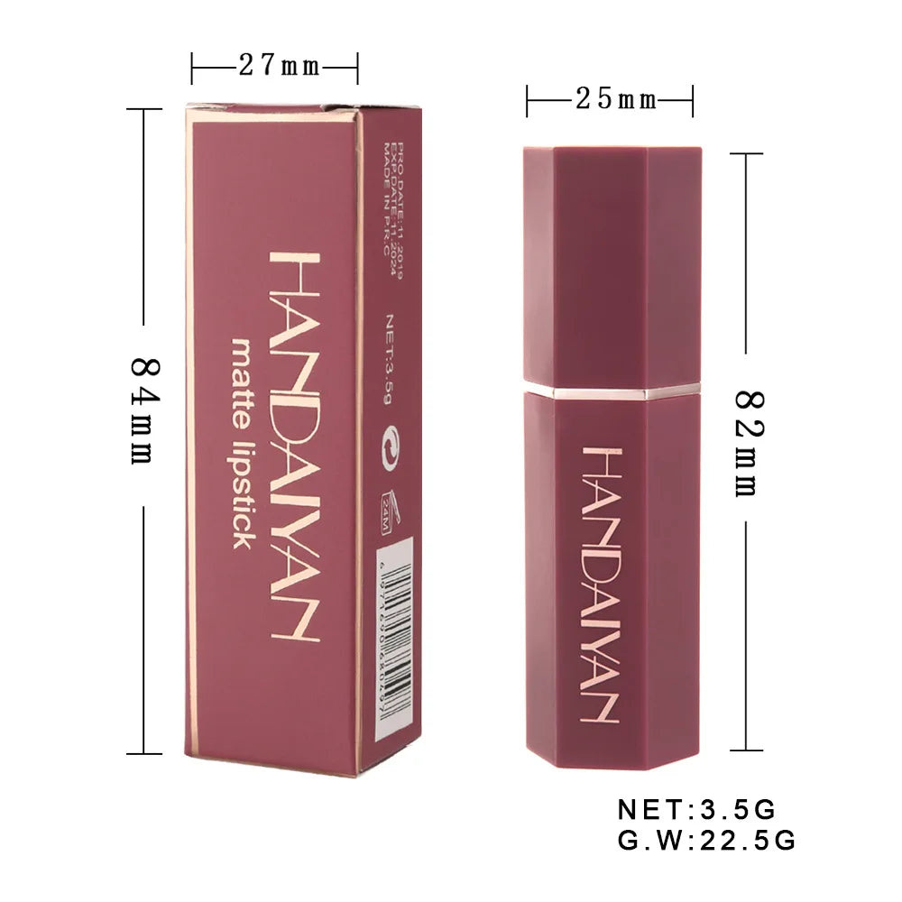 Nude Matte Lipstick Velvet Lipsticks Waterproof Long Lasting Non-stick Cup Lip Stick Not Fading Sexy Red Pink Makeup Cosmetics