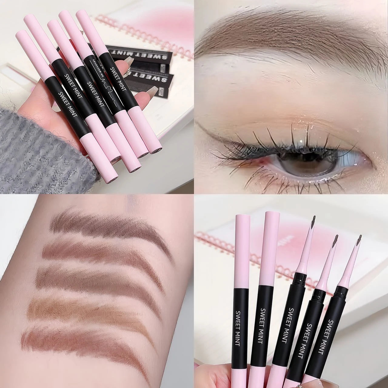 Transparent Shaping Eyebrow Gel Brush Double-head Blade Eyebrow Pencil Tattoo Waterproof Art Tint Eyebrow Enhancers Cosmetics