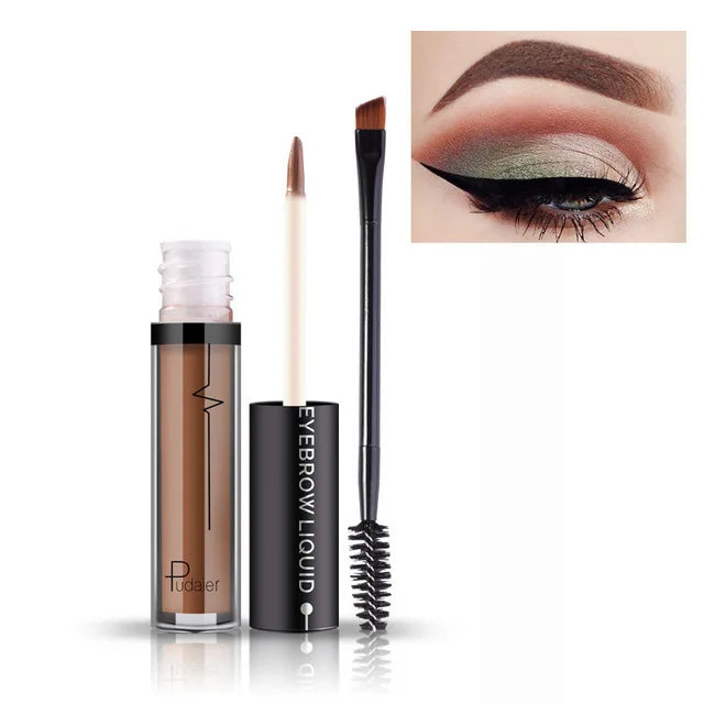Pudaier 1 Set Eyebrow Makeup Gel Women Eyes Makeup Matte Eye Brow Cream Tattoo Makeup Cosmetics Brows Enhancer With Brush Pencil