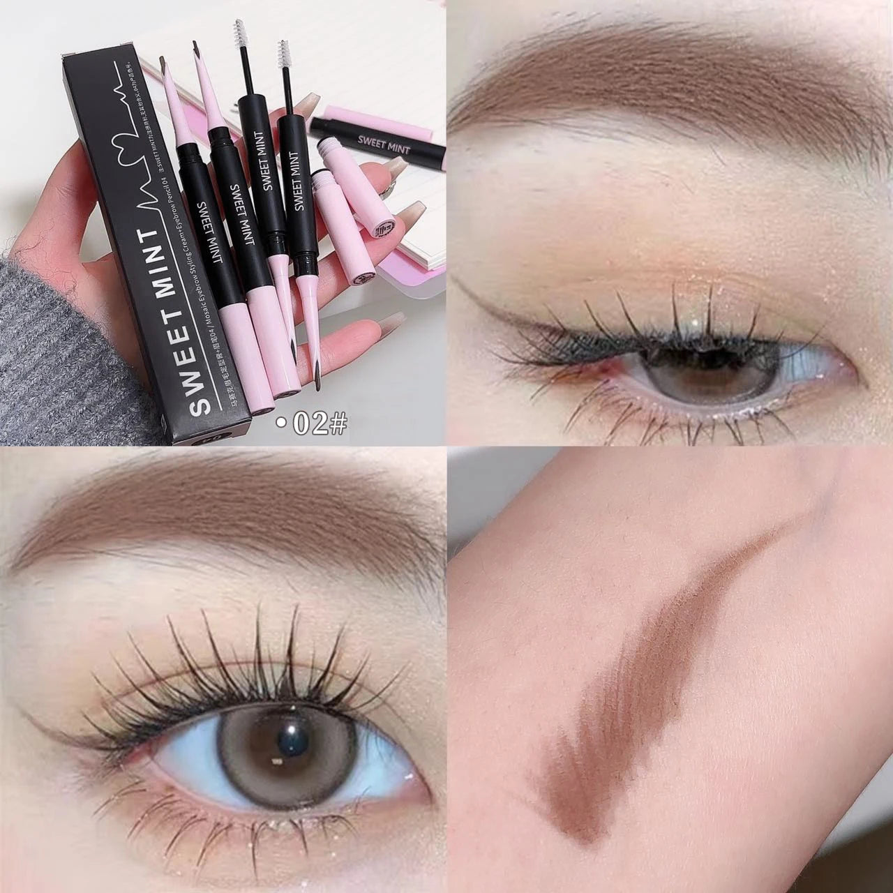 Transparent Shaping Eyebrow Gel Brush Double-head Blade Eyebrow Pencil Tattoo Waterproof Art Tint Eyebrow Enhancers Cosmetics