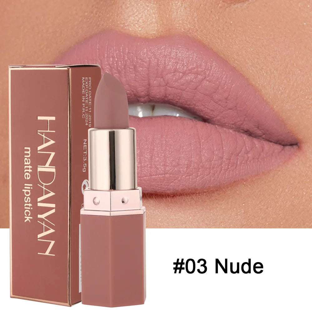 Nude Matte Lipstick Velvet Lipsticks Waterproof Long Lasting Non-stick Cup Lip Stick Not Fading Sexy Red Pink Makeup Cosmetics