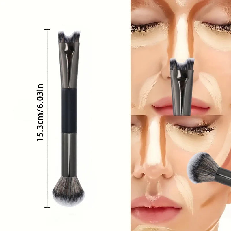Nose Contour U-Shaped Makeup Brush Dual-End Nose Shadow Makeup Brushes Eyeshadow Contour Face Highlighting Brush Cosmetics Tools