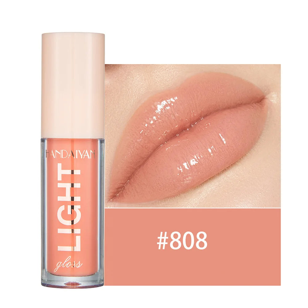 Handaiyan Lip Gloss Sexy Plump Glitter Crystal Jelly Red Nude Lipstick Liquid Waterproof Moisturize Oil Lipgloss Makeup
