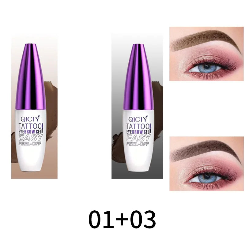 Easy Peel Off Eyebrow Gel Cream 3 Days Tattoo Types Long-Lasting Smudge-Proof Sweat Resistant Waterproof Cosmetics