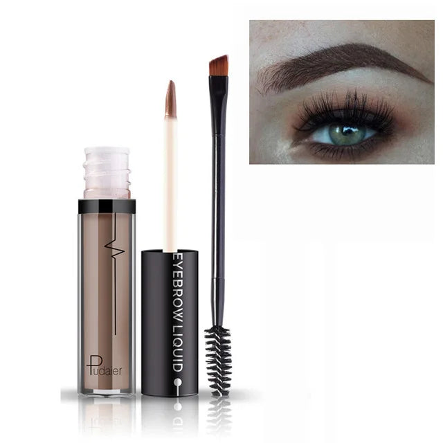 Pudaier 1 Set Eyebrow Makeup Gel Women Eyes Makeup Matte Eye Brow Cream Tattoo Makeup Cosmetics Brows Enhancer With Brush Pencil