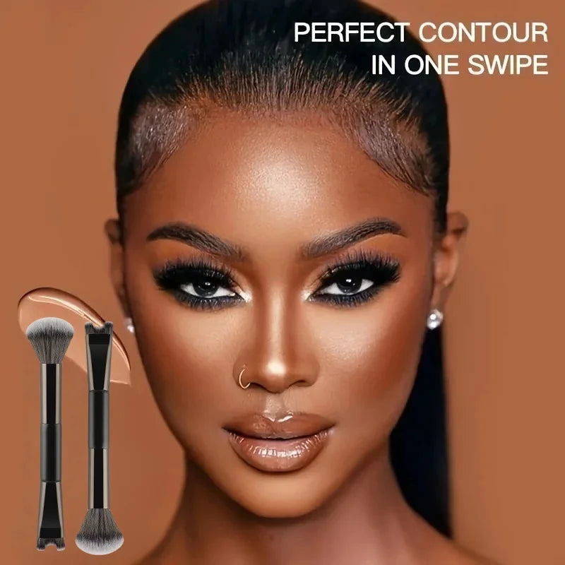 Nose Contour U-Shaped Makeup Brush Dual-End Nose Shadow Makeup Brushes Eyeshadow Contour Face Highlighting Brush Cosmetics Tools