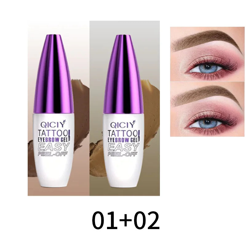Easy Peel Off Eyebrow Gel Cream 3 Days Tattoo Types Long-Lasting Smudge-Proof Sweat Resistant Waterproof Cosmetics