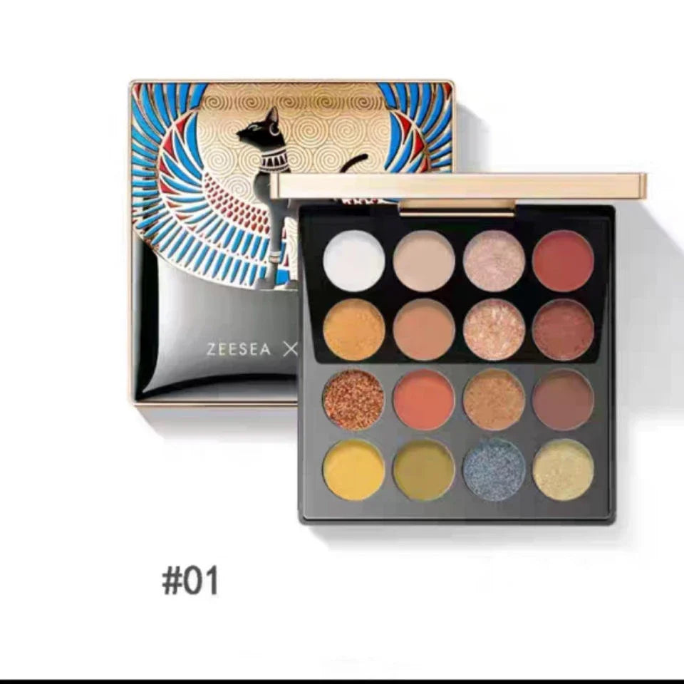 ZEESEA Eyeshadow Palette Cute 16 shades Anderson Cat Eye Shadow Glitter Matte Waterproof Cleopatra Professional Makeup
