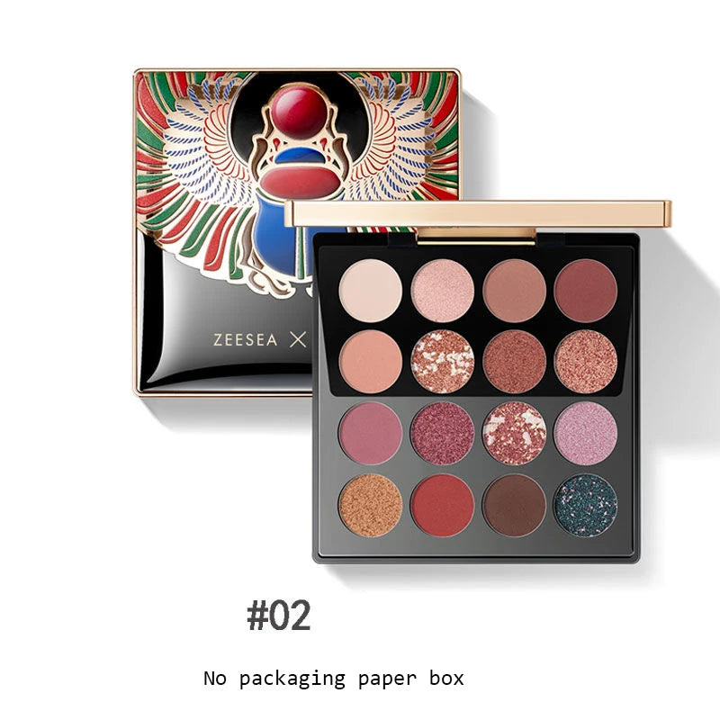ZEESEA Eyeshadow Palette Cute 16 shades Anderson Cat Eye Shadow Glitter Matte Waterproof Cleopatra Professional Makeup