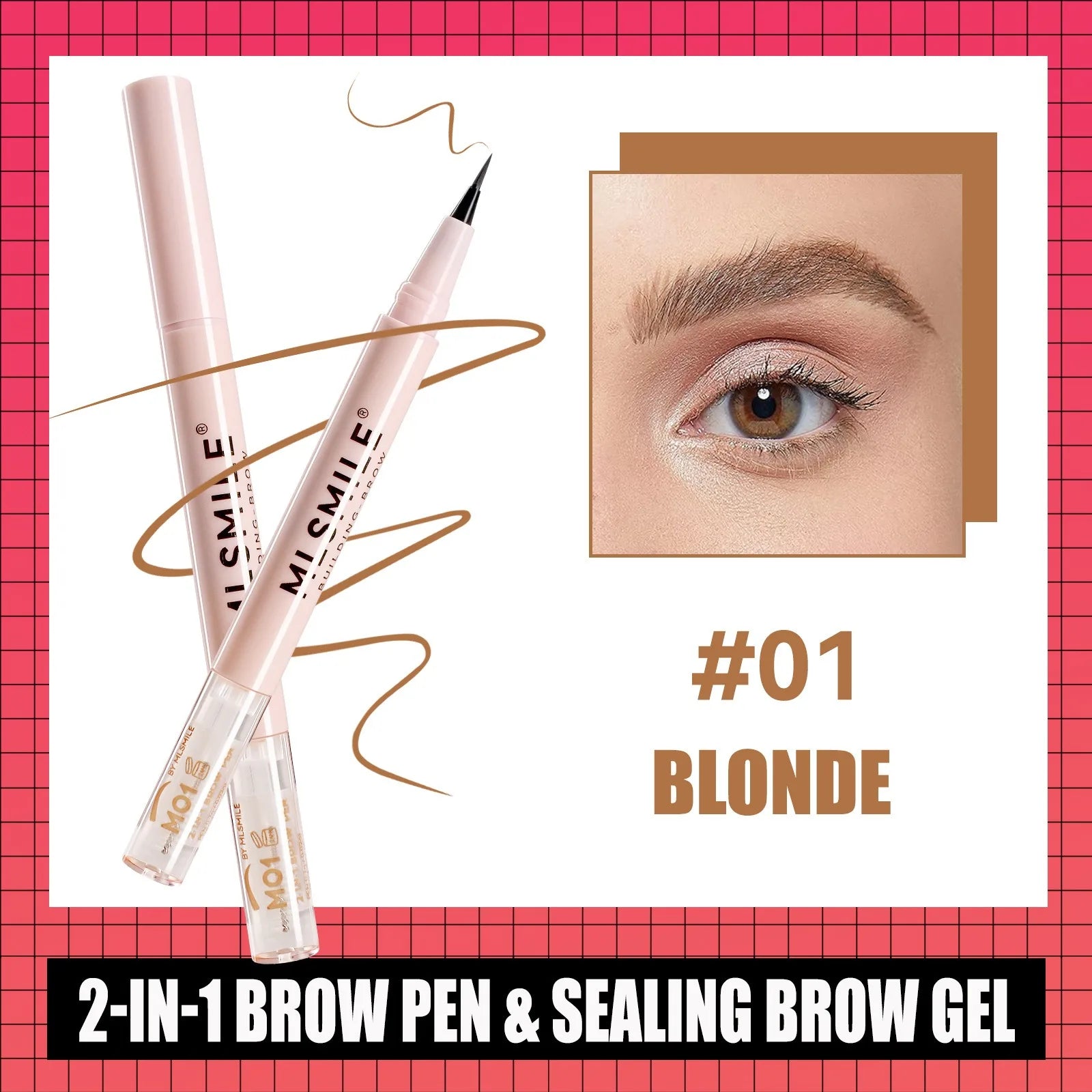 2-in-1 Ultra Fine Brown Black Liquid Eyebrow Pencil Transparent Brow Shaping Gel Wild Eyebrow Pen Waterproof Non Smudge Makeup