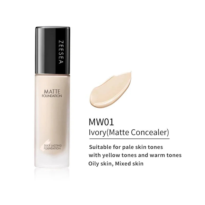 ZEESEA Liquid Foundation Concealer Primer Moisturizing Oil Control LongLasting Full Coverage Natural Dry Oliy Skin 30g