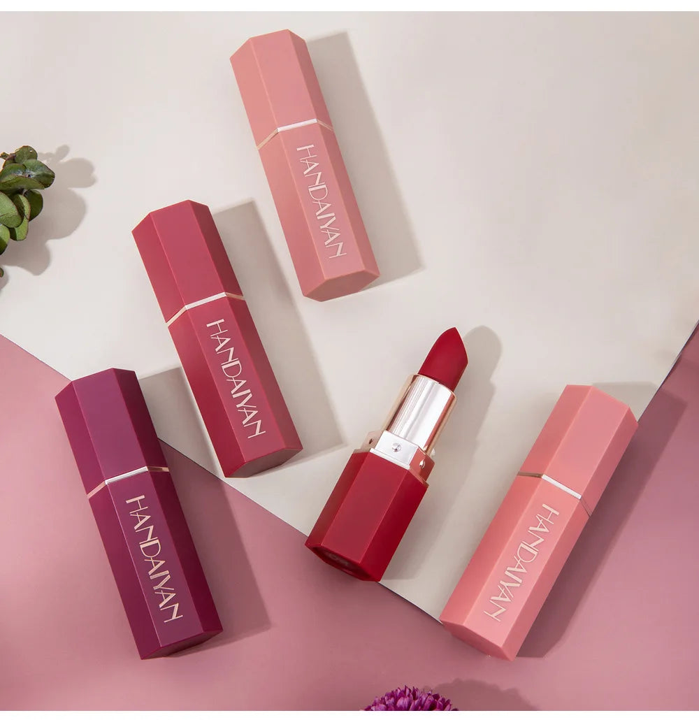 Nude Matte Lipstick Velvet Lipsticks Waterproof Long Lasting Non-stick Cup Lip Stick Not Fading Sexy Red Pink Makeup Cosmetics
