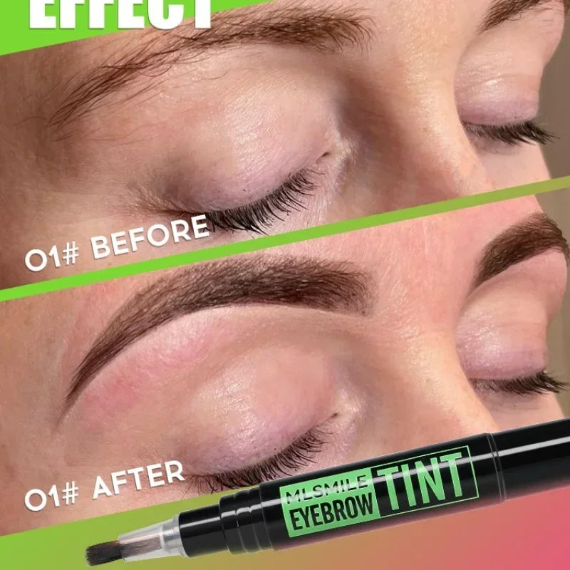 Dye Eyebrow Gel Set Semi-Permanent Lasting Eyebrow Tattoo Tint Pencil Makeup Waterproof Paint Brow Cream with Brow Cards Brushes