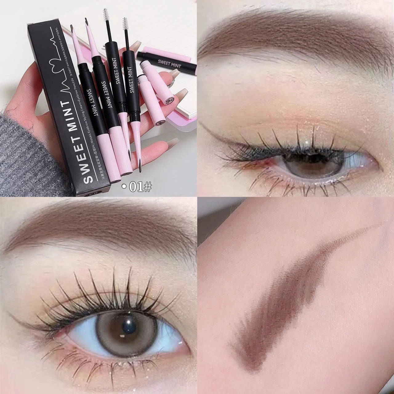 Transparent Shaping Eyebrow Gel Brush Double-head Blade Eyebrow Pencil Tattoo Waterproof Art Tint Eyebrow Enhancers Cosmetics