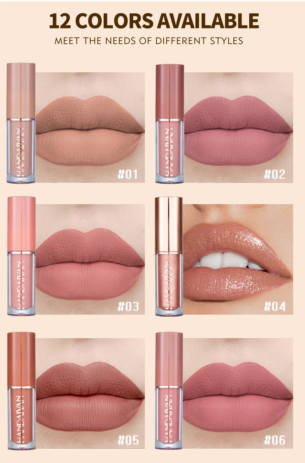 12 Color Matte Liquid Lipstick Kit Non Stick Cup Waterproof Lip Gloss Long Lasting Korean Cosmetics Makeup For Women