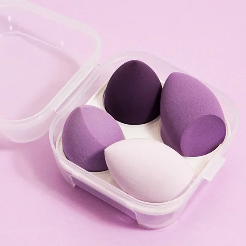 4Pcs Colorful Make Up Blender Sponge Set Soft Natural Cosmetic Puff Beveled Makeup Sponges Foundation Powder Sponge Beauty Tools