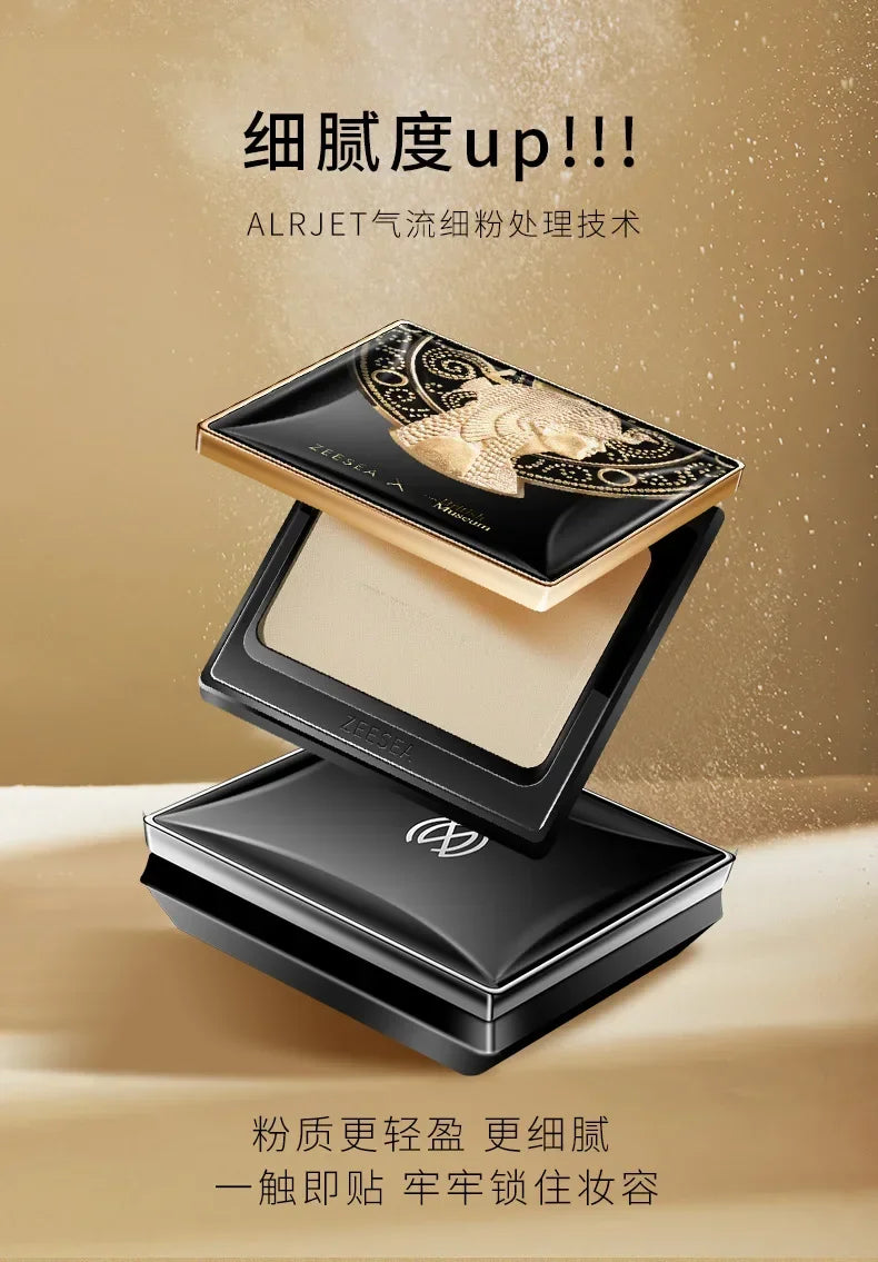 ZEESEA Compact Foundation Powder Natural Light Coverage Matte Soft Waterproof Oil Control Setting Powder