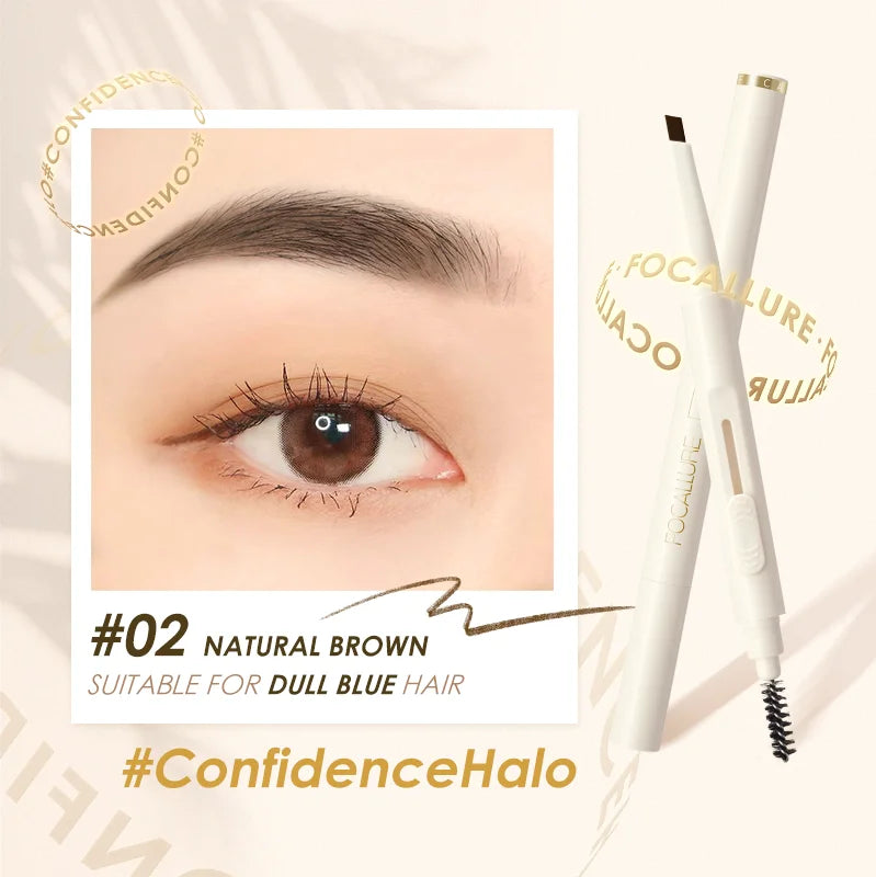FOCALLURE Eyebrow Pencil Sliding Design Soft Pencil Tip Ultra Fine Eye Brow Pen Super Waterproof Natural Eye Makeup Cosmetics